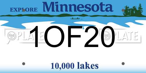 1OF20 Minnesota License Plate