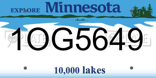 1OG5649 Minnesota License Plate