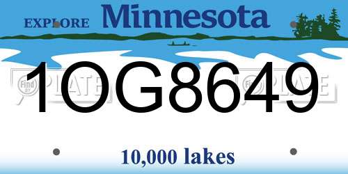 1OG8649 Minnesota License Plate