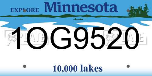 1OG9520 Minnesota License Plate