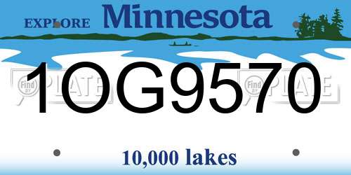 1OG9570 Minnesota License Plate
