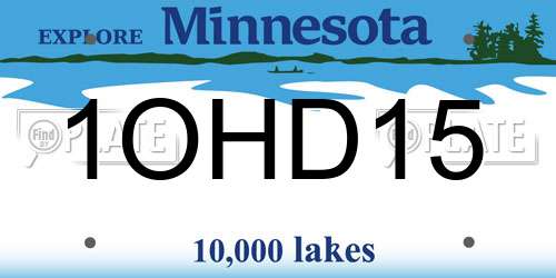 1OHD15 Minnesota License Plate
