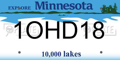 1OHD18 Minnesota License Plate
