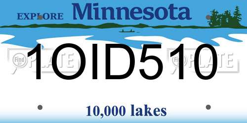 1OID510 Minnesota License Plate