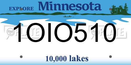 1OIO510 Minnesota License Plate