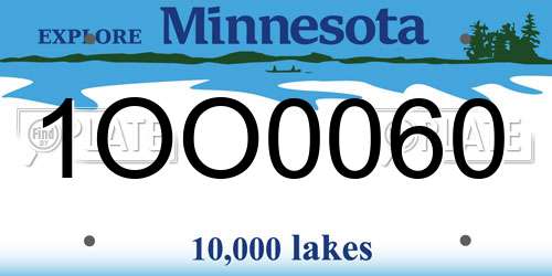 1OO0060 Minnesota License Plate