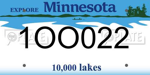 1OO022 Minnesota License Plate