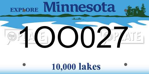 1OO027 Minnesota License Plate