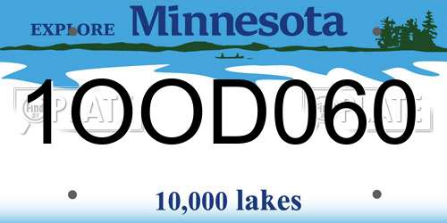 1OOD060 Minnesota License Plate