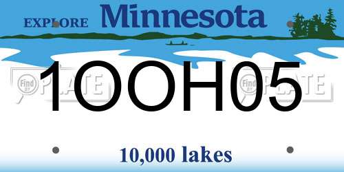 1OOH05 Minnesota License Plate