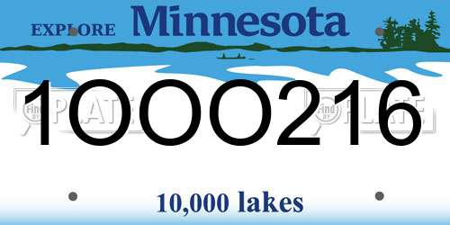 1OOO216 Minnesota License Plate
