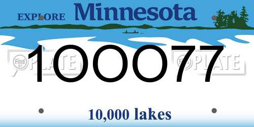 1OOO77 Minnesota License Plate