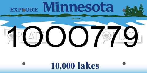 1OOO779 Minnesota License Plate