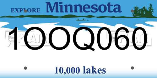1OOQ060 Minnesota License Plate