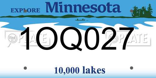 1OQ027 Minnesota License Plate
