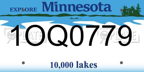 1OQ0779 Minnesota License Plate