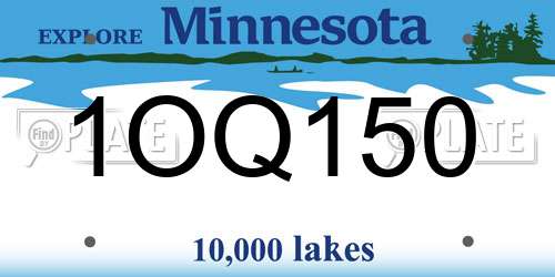 1OQ150 Minnesota License Plate
