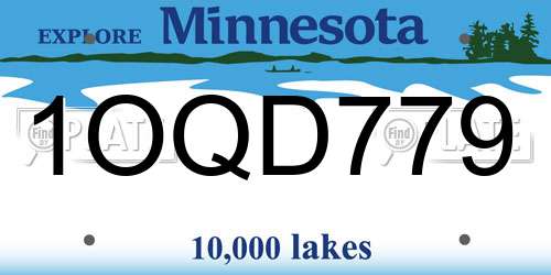 1OQD779 Minnesota License Plate