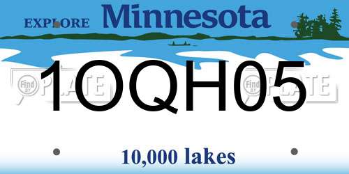 1OQH05 Minnesota License Plate