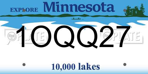 1OQQ27 Minnesota License Plate