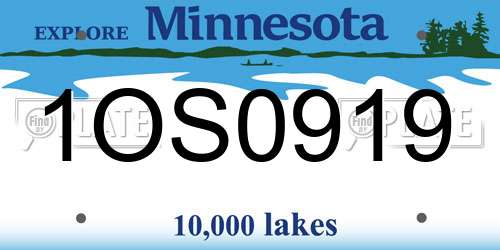 1OS0919 Minnesota License Plate