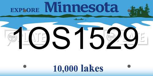 1OS1529 Minnesota License Plate
