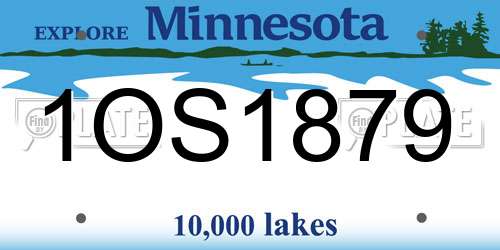 1OS1879 Minnesota License Plate
