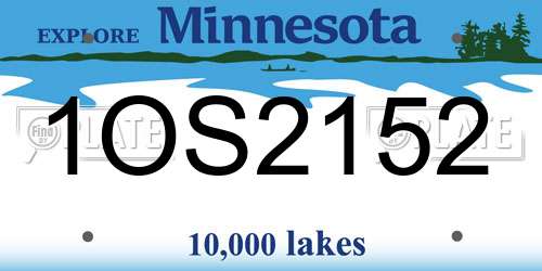 1OS2152 Minnesota License Plate