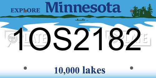1OS2182 Minnesota License Plate