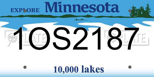 1OS2187 Minnesota License Plate