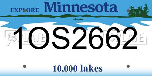 1OS2662 Minnesota License Plate