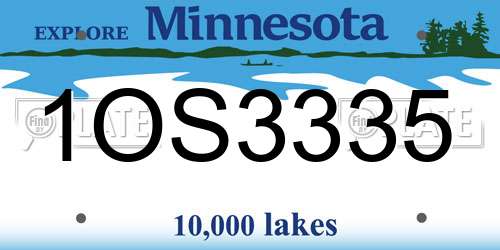 1OS3335 Minnesota License Plate
