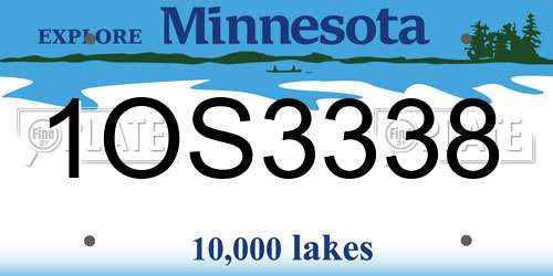 1OS3338 Minnesota License Plate