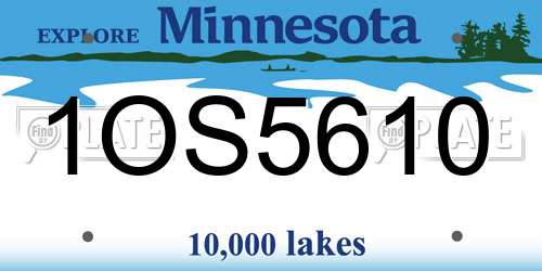 1OS5610 Minnesota License Plate