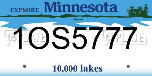 1OS5777 Minnesota License Plate