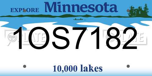 1OS7182 Minnesota License Plate