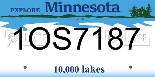 1OS7187 Minnesota License Plate
