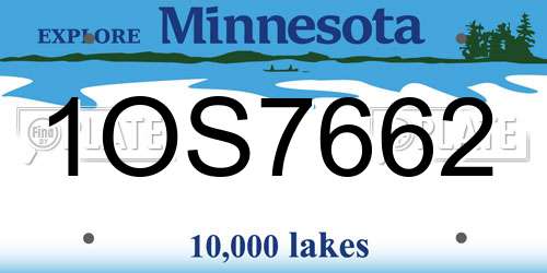 1OS7662 Minnesota License Plate