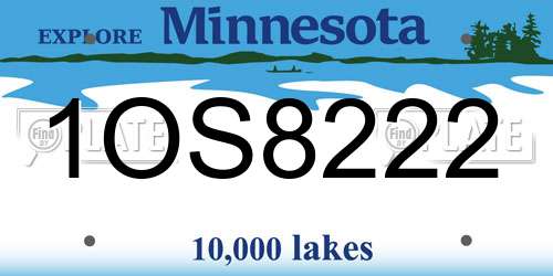 1OS8222 Minnesota License Plate