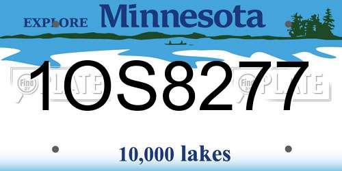 1OS8277 Minnesota License Plate