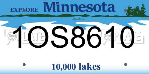 1OS8610 Minnesota License Plate