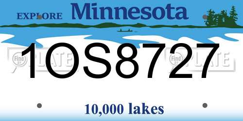 1OS8727 Minnesota License Plate