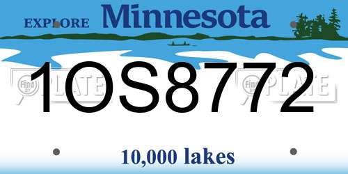 1OS8772 Minnesota License Plate