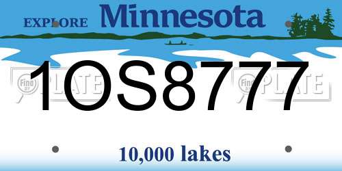 1OS8777 Minnesota License Plate