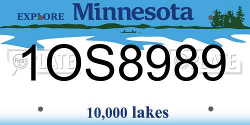 1OS8989 Minnesota License Plate
