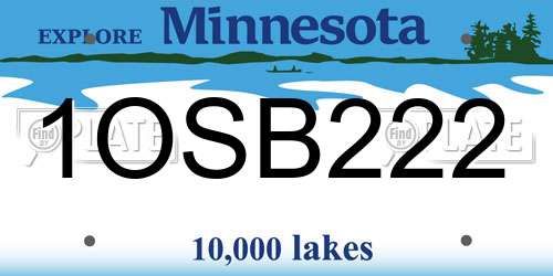 1OSB222 Minnesota License Plate