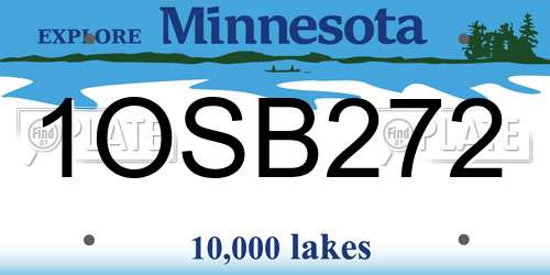 1OSB272 Minnesota License Plate