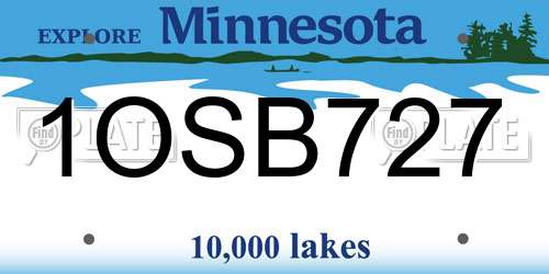 1OSB727 Minnesota License Plate