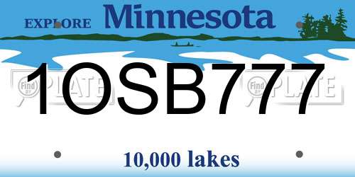 1OSB777 Minnesota License Plate
