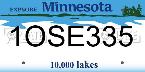 1OSE335 Minnesota License Plate